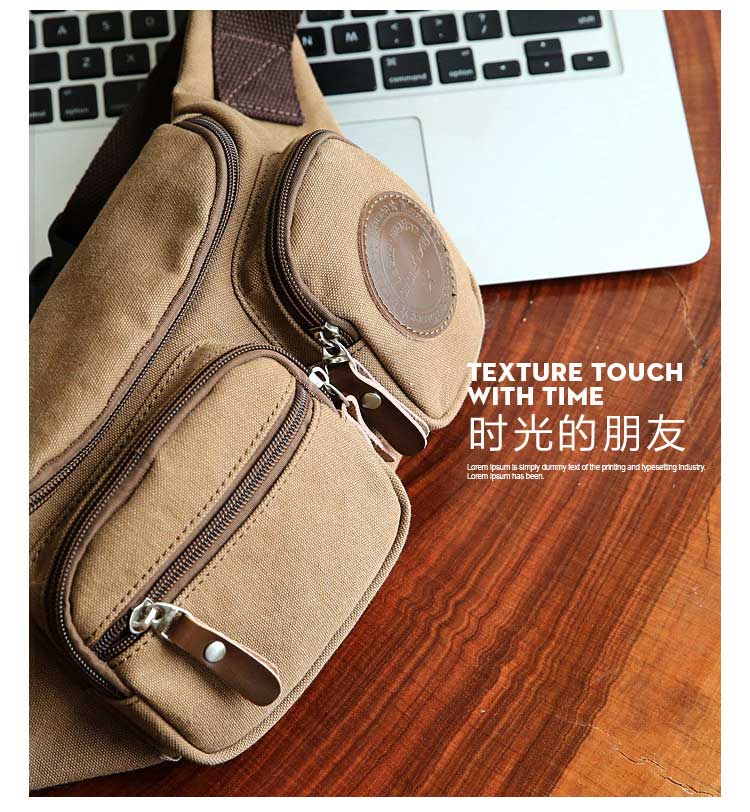 帆布男腰包